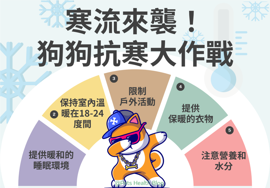 為了在冬天保護狗狗免受寒冷，提供一個溫暖的睡眠空間非常重要，並在室內保持適宜的溫度。在寒冷天氣中，應限制狗狗的戶外活動時間，並為特別敏感於寒冷的狗狗穿上保暖的衣服。確保狗狗在寒冷濕潤的環境中保持乾燥，並提供足夠的營養和水分來幫助它們維持體溫。